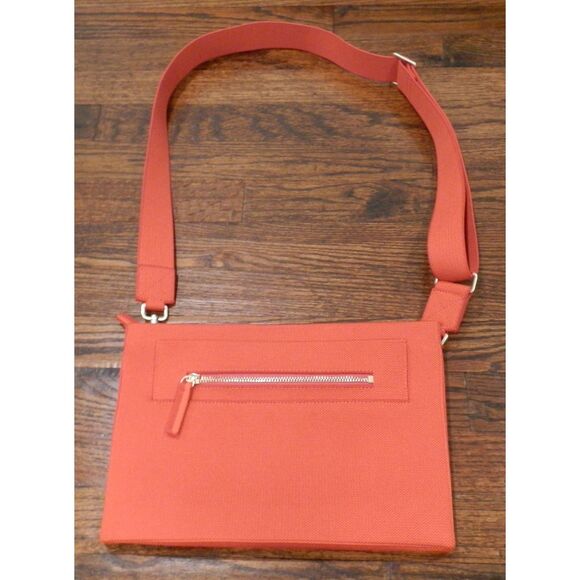 Rothy's Bright Poppy Orange-Red Dual-Zip Crossbody Purse - Picture 1 of 5
